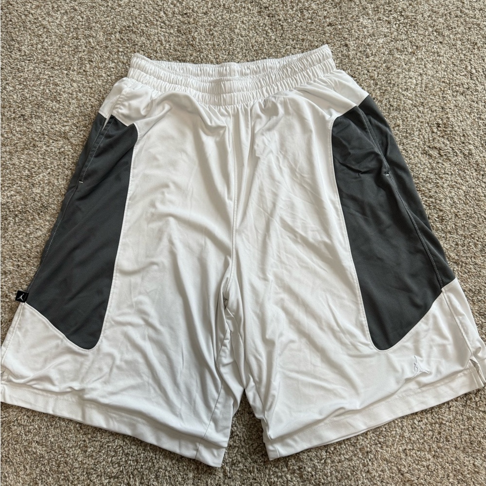 Men's Jordan XL White and Gray Athletic Shorts